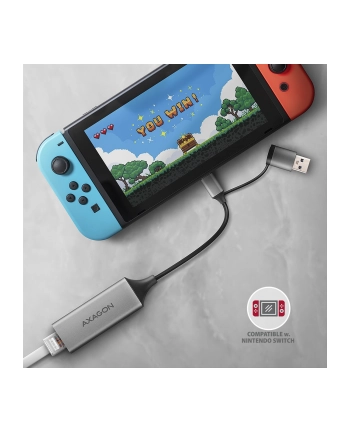 axagon AD-E-TXCA Karta sieciowa Gigabit Ethernet adapter, USB-C (USB-A redukcja) 3.2 Gen 1, instalacja automatyczna nr 1
