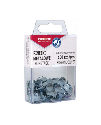 pbs connect Pinezki metalowe OFFICE PRODUCTS, w pudełku, 100szt., srebrne
