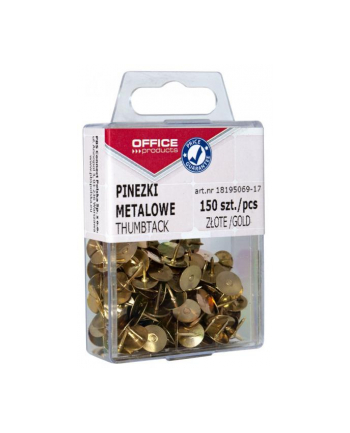 pbs connect Pinezki metalowe OFFICE PRODUCTS, w pudełku, 150 szt., złote