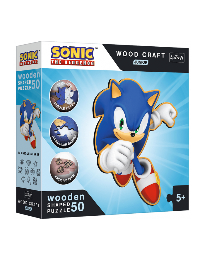 Puzzle drewniane 50el Sprytny Sonic. Sonic the Hedgehog 20203 Trefl główny