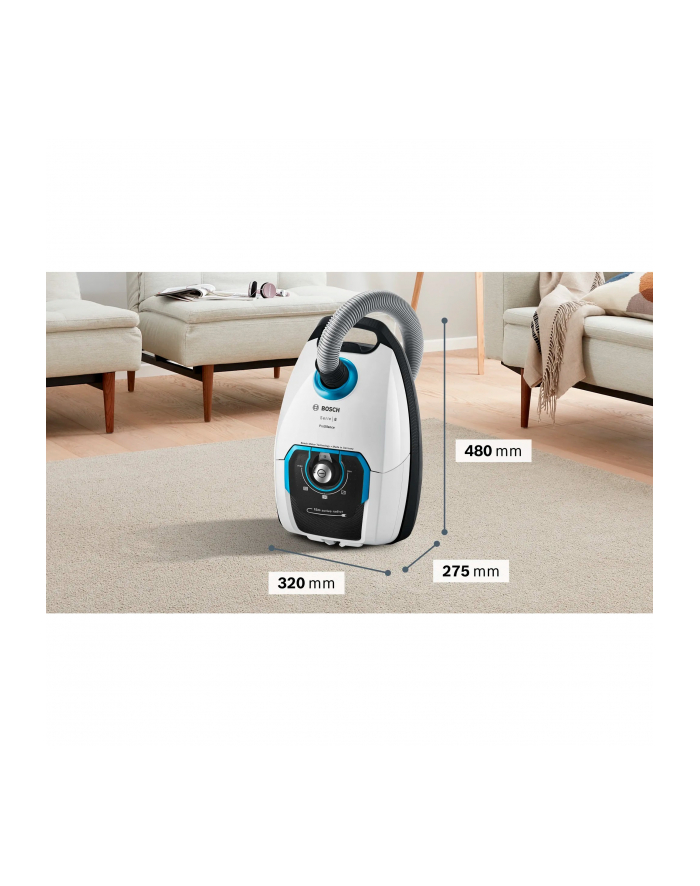 Bosch Series 8 BGB75XSIL, cylinder vacuum cleaner (Kolor: BIAŁY, ProSilence) główny