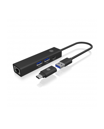 icybox Hub IB-HUB1439-LAN 4w1 HUB, 1x USB-C, 2xUSB-A, 1x LAN