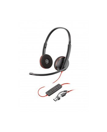 poly Słuchawki Blackwire 3220 Stereo USB-C Headset +USB-C/A Adapter 8X228A