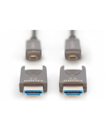 digitus Kabel hybrydowy AOC HDMI 2.0 Premium High Speed Ethernet 4K60Hz UHD HDMI D/A HDMI D/A M/M z odłączanym wtykiem, 15m, Czarny nr 2