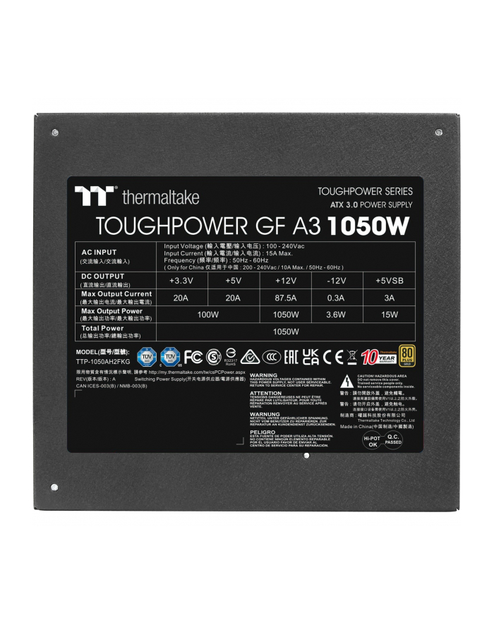 thermaltake Zasilacz - Toughpower GF A3 1050W Gold F Modular 12cm Gen5 główny