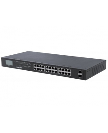 intellinet Switch Gigabit 24x RJ45 PoE+, 2x SFP, wyświetlacz LCD