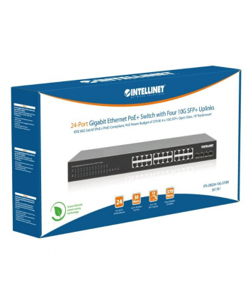 intellinet Przełącznik Gigabit 24x RJ45 PoE+, 4x SFP+ 10G Uplink