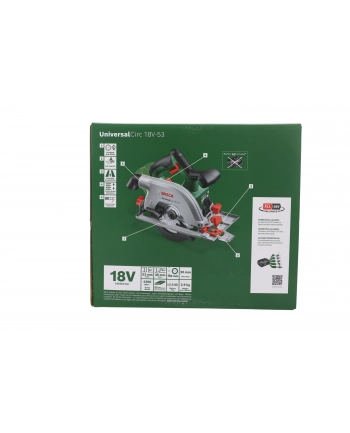 bosch powertools Bosch circular saw UniversalCirc 18V-53 solo, 18V (green/Kolor: CZARNY, without battery and charger, POWER FOR ALL ALLIANCE) nr 1