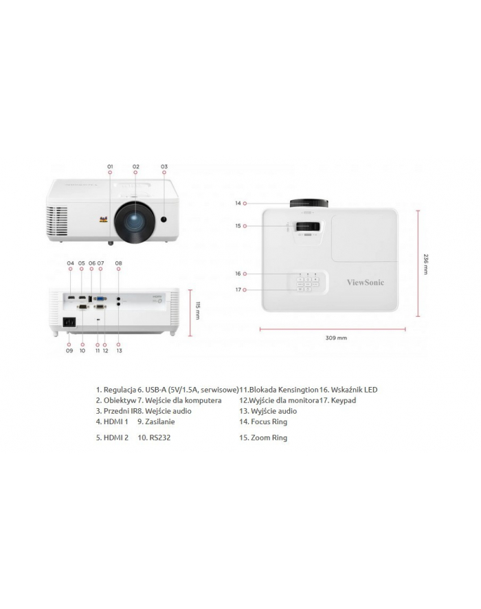 viewsonic Projektor PA700X główny