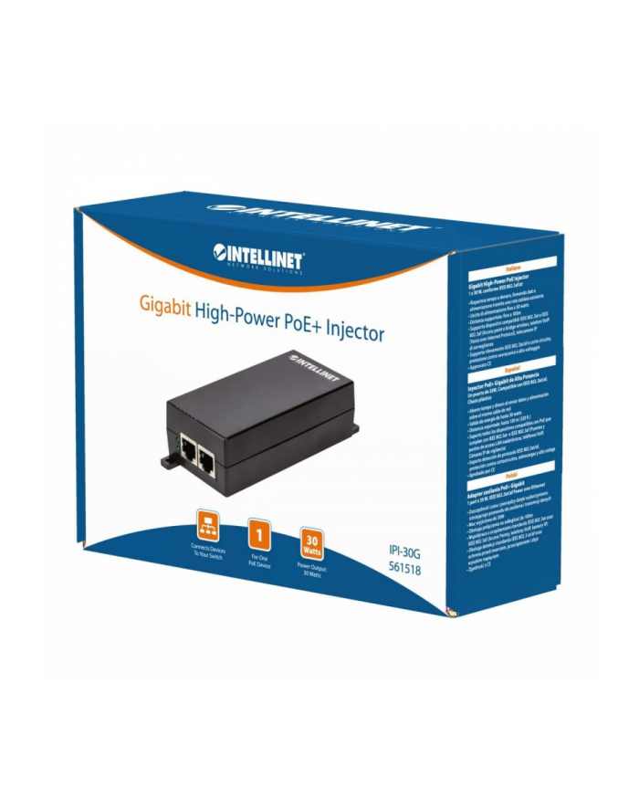 Adapter / Zasilacz Intellinet  POE+ 30W 1X Gigabit RJ45 802.3AT główny