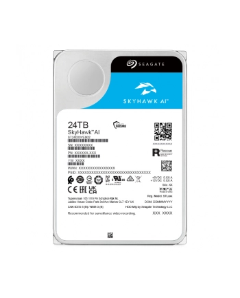 SEAGATE Surveillance Video Optimized AI Skyhawk 24TB HDD SATA 6Gb/s 512MB cache 3.5inch CMR Helium nr 2