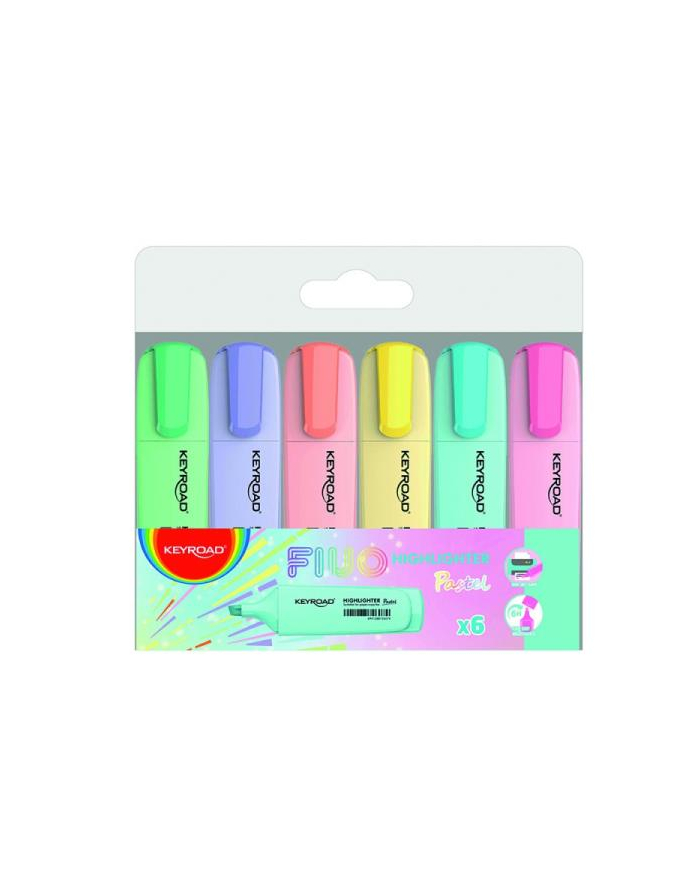 pbs connect Zakreślacz KEYROAD pastel 6 szt. pudełko mix kolorów KR972174 główny