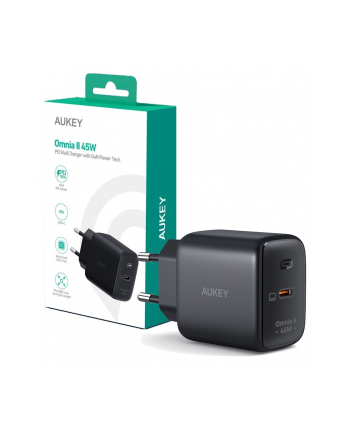 aukey PA-B2T Black Omnia II GaN ładowarka sieciowa 1xUSB-C 45W Power Delivery 3.0