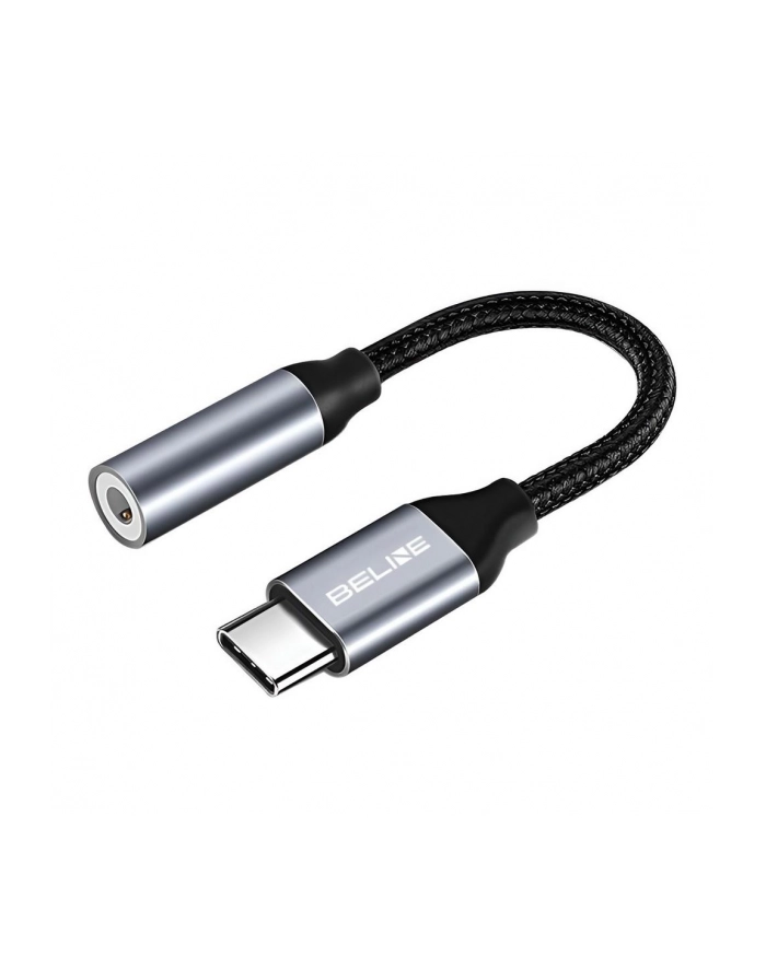 Kabel adapter Beline USB-C/Jack 3,5mm DAC czarny główny