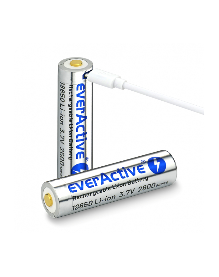 Akumulator everActive 18650 3,7V Li-ion 2600mAh micro USB z zabezpieczeniem BOX główny