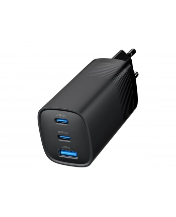 GEMBIRD Szybka ładowarka Power Delivery USB typu C 3x USB 65W czarna
