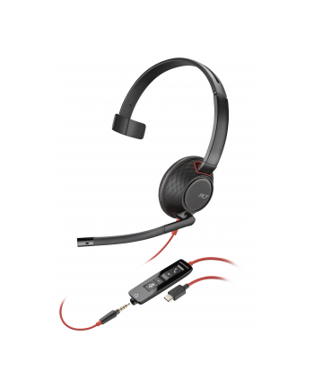 hp inc. HP Poly Blackwire 5210 Monaural USB-C Headset +3.5mm Plug +USB-C/A Adapter