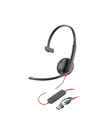 hp inc. HP Poly Blackwire 3210 Monaural USB-C Headset +USB-C/A Adapter