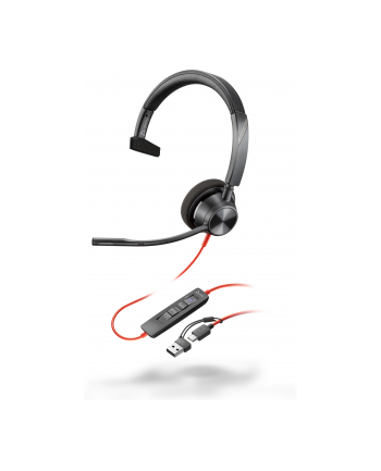 hp inc. HP Poly Blackwire 3310 Monaural Microsoft Teams Certified USB-C Headset +USB-C/A Adapter