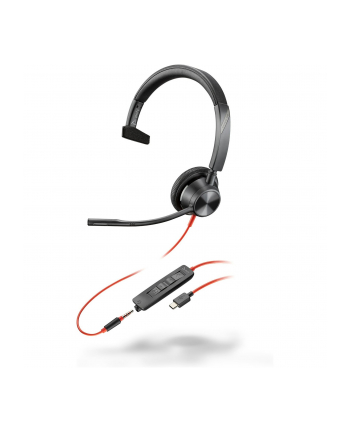 hp inc. HP Poly Blackwire 3315 Monaural USB-C Headset +3.5mm Plug +USB-C/A Adapter