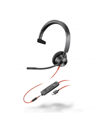 hp inc. HP Poly Blackwire 3315 Monaural USB-C Headset +3.5mm Plug +USB-C/A Adapter