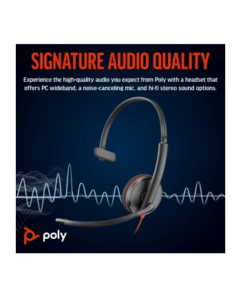 hp inc. HP Poly Blackwire 3210 Monaural USB-C Headset +USB-C/A Adapter