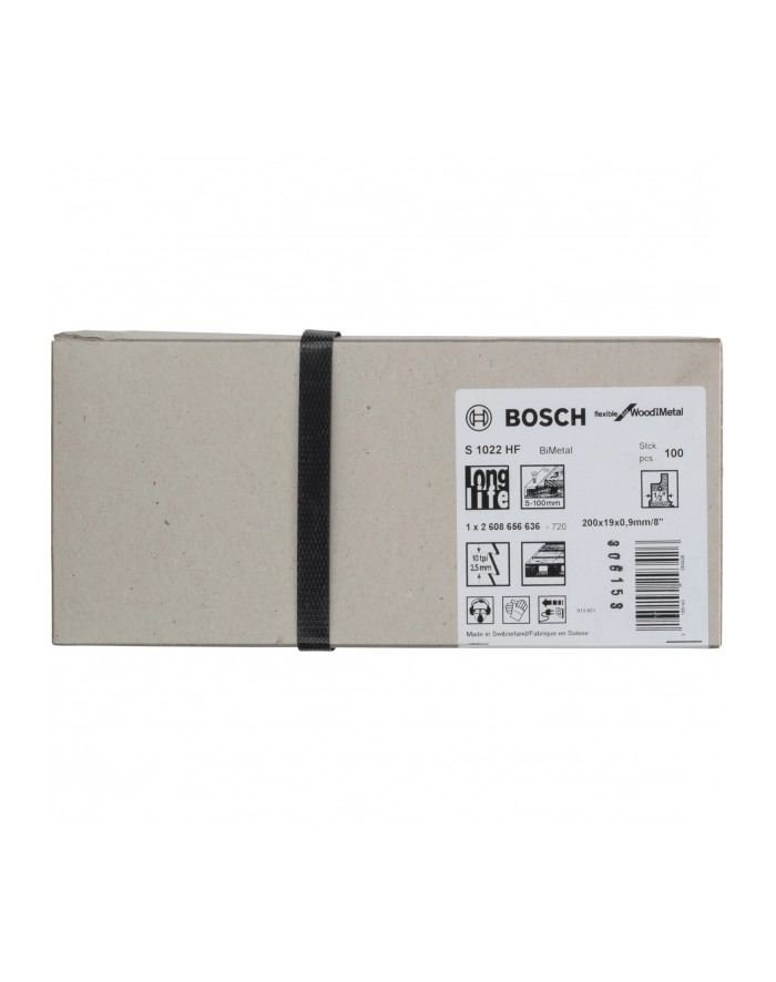 bosch powertools Bosch saber saw blade S 1022 HF Flexible for Wood and Metal, 100 pieces (length 200mm) główny
