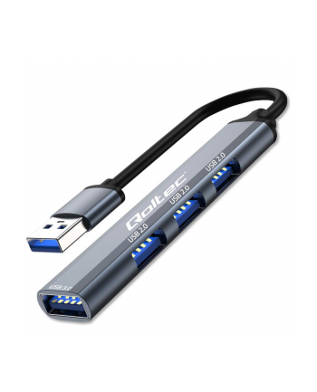  Hub Qoltec adapter USB 3.0 4w1 | USB 3.0 | 3x USB 2.0