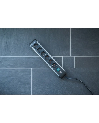 Brennenstuhl Premium-Alu-Line power strip 6-way (Kolor: CZARNY/silver, 3 meters, with safety switch) nr 1