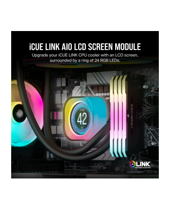 Corsair iCUE Link AIO LCD screen module, monitor (5.33 cm (2.1 inch), Kolor: CZARNY, for iCUE Link AIO water cooling systems)