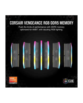 Corsair DDR5 - 32GB - 5600 - CL - 40 (2x 16 GB) dual kit, RAM (gray, CMH32GX5M2B5600Z40, Vengeance RGB, AMD EXPO) nr 2