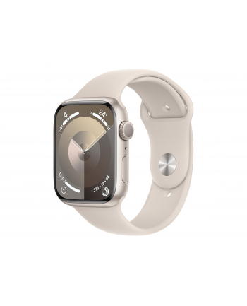 Apple Watch Series 9 GPS Koperta 41mm Z Aluminium W Kolorze Księżycowej Poświaty Z Paskiem Sportowym W Kolorze Księżycowej Poświaty (MR973ET/A)