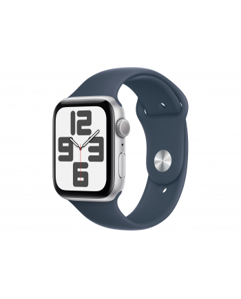 Apple Watch SE GPS Koperta 44mm Z Aluminium W Kolorze Srebrnym Z Paskiem Sportowym W Kolorze Sztormowego Błękitu (MREC3ETA)