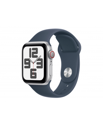 Apple Watch SE GPS+Cellular Koperta 40mm Z Aluminium W Kolorze Srebrnym Z Paskiem Sportowym W Kolorze Sztormowego Błękitu (MRGM3ETA)