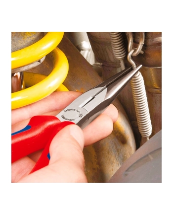 KNIPEX needle nose pliers with cutting edge 26 11 200, stork beak pliers, gripping pliers (red/blue, serrated gripping surfaces, length 200mm) nr 2