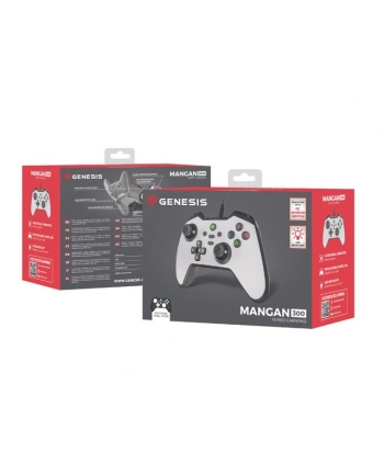 natec Gamepad Genesis Mangan 300 przewodowy do PC/Switch/Mobile Biały nr 1