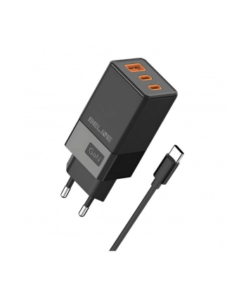 beline Ładowarka sieciowa 65W GaN 2xUSB-C + USB-A +Kabel USB-C Czarna