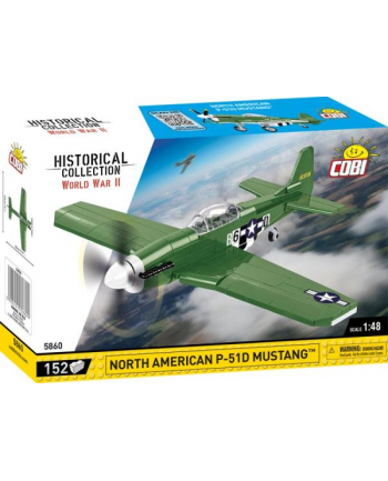 COBI 5860 Historical Collection WWII North American P-51 Mustang - amerykański jednosilnikowy myśliwiec 152 klocki