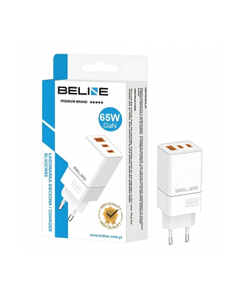 beline Ładowarka siciowa 65W GaN 2xUSB-C+USB-A bez kabla Biała