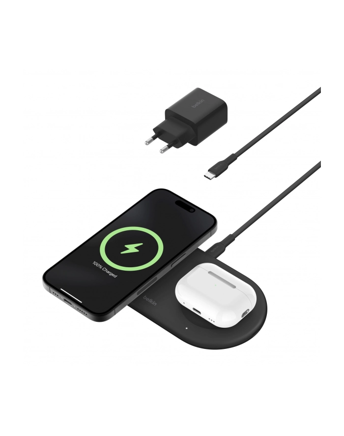 belkin Ładowarka podwójna BoostCharge Pro Qi2 15W czarna główny