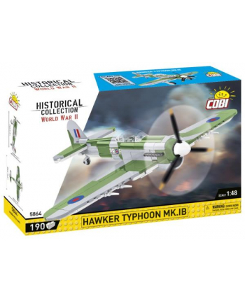 COBI 5864 Historical Collection WWII Brytyjski samolot myśliwsko-bombowy Hawker Typhoon Mk.1B 190 klocków