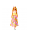 Barbie Lalka Księżniczka Żółto-różowy strój HRR09 MATTEL - nr 10