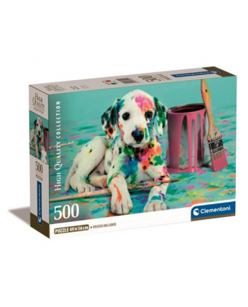 Clementoni Puzzle 500el Compact Dalmatyńczyk z farbami. The Funny Dalmatian 35545