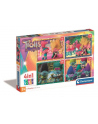 Clementoni Puzzle 4w1 Trolls 3 21527 - nr 1