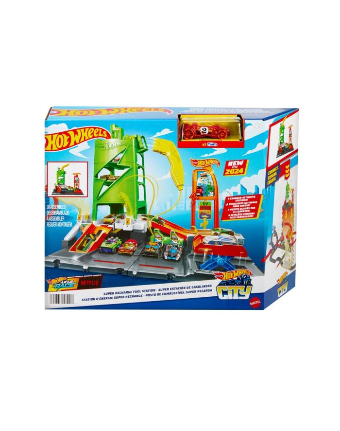 Hot Wheels City Superstacja ładowania samochodów HTN79 MATTEL główny