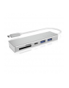 icybox HUB USB 3.0 typu C z 3 portami USB i czytnikiem  kart pamięci IB-HUB1413-CR - nr 1