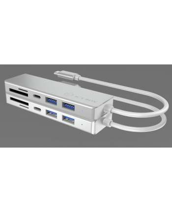 icybox HUB USB 3.0 typu C z 3 portami USB i czytnikiem  kart pamięci IB-HUB1413-CR