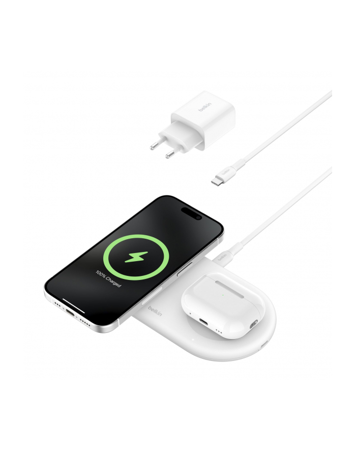 belkin Ładowarka podwójna BoostCharge Pro Qi2 15W biała główny