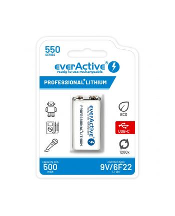 everactive Akumulator 6F22/9V Li-ion 550 mAh USB-C