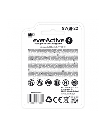 everactive Akumulator 6F22/9V Li-ion 550 mAh USB-C